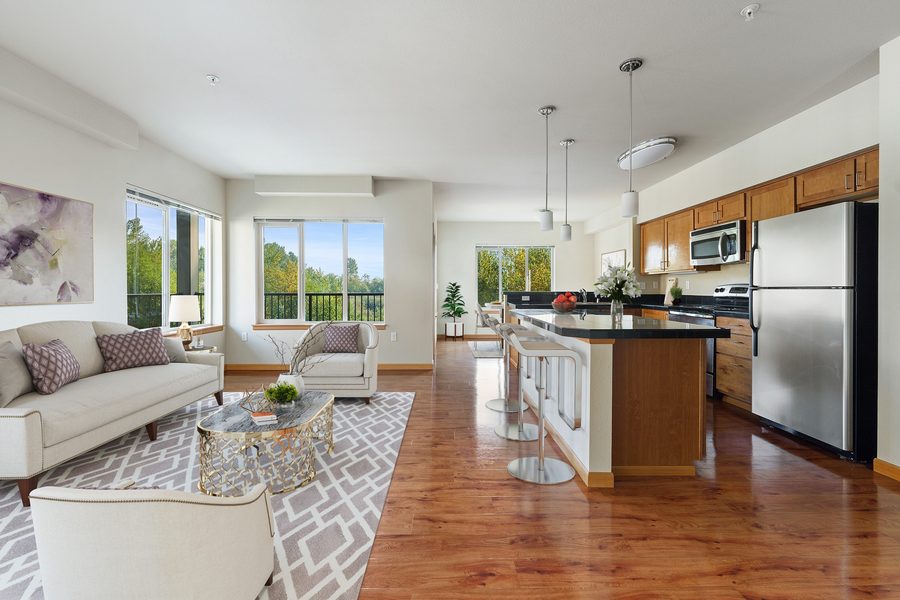 Living and kitchen