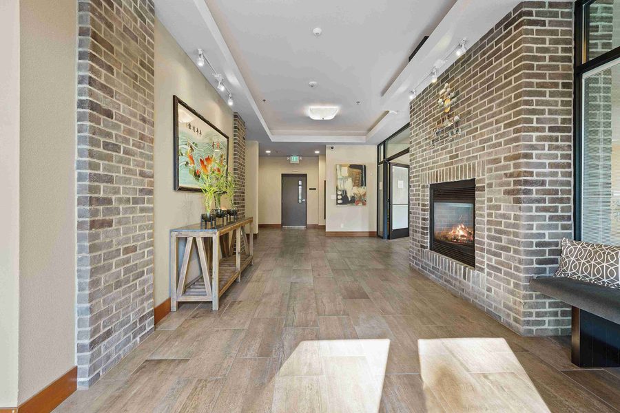 Lobby fireplace